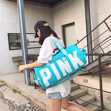 Load image into Gallery viewer, 2019 Women Travel Duffle Fashion Pink Letter Handbags Large Capacity Travel Totes Waterproof Beach Bag Shoulder Bag