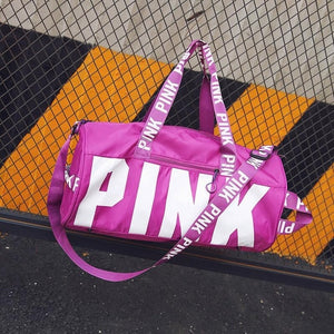 2019 Women Travel Duffle Fashion Pink Letter Handbags Large Capacity Travel Totes Waterproof Beach Bag Shoulder Bag