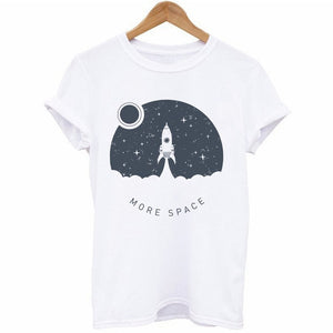 Summer Women T Shirt Cosmic Belief Harajuku New Ins Travel The World Tshirt Women Cartoon Printed Vogue Casual Tee Shirt Femme