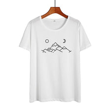 Load image into Gallery viewer, Outdoor Harajuku Graphic Tee Women Summer Tops Travel Hiking Lover Printed Tshirt Black White Cotton T-shirt Female Camisetas