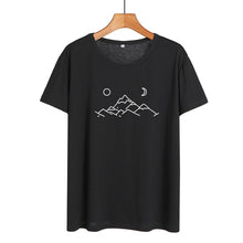 Load image into Gallery viewer, Outdoor Harajuku Graphic Tee Women Summer Tops Travel Hiking Lover Printed Tshirt Black White Cotton T-shirt Female Camisetas