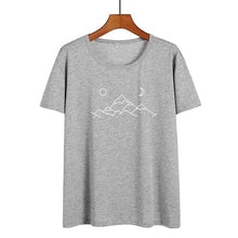 Load image into Gallery viewer, Outdoor Harajuku Graphic Tee Women Summer Tops Travel Hiking Lover Printed Tshirt Black White Cotton T-shirt Female Camisetas