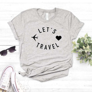 let's travel Women tshirt Cotton Casual Funny t shirt Gift For Lady Yong Girl Top Tee 6 Color Drop Ship S-800