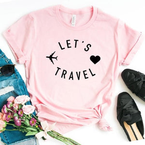 let's travel Women tshirt Cotton Casual Funny t shirt Gift For Lady Yong Girl Top Tee 6 Color Drop Ship S-800