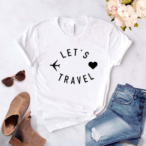 let's travel Women tshirt Cotton Casual Funny t shirt Gift For Lady Yong Girl Top Tee 6 Color Drop Ship S-800