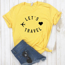 Load image into Gallery viewer, let&#39;s travel Women tshirt Cotton Casual Funny t shirt Gift For Lady Yong Girl Top Tee 6 Color Drop Ship S-800