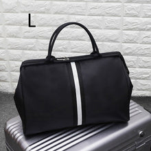 Load image into Gallery viewer, Women Overnight Weekend Traveling Bag Ladies Stripe Handbag Big Travel Bag Light Luggage Men Foldable Duffle Bags Korean XA637WB