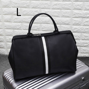 Women Overnight Weekend Traveling Bag Ladies Stripe Handbag Big Travel Bag Light Luggage Men Foldable Duffle Bags Korean XA637WB