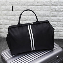 Load image into Gallery viewer, Women Overnight Weekend Traveling Bag Ladies Stripe Handbag Big Travel Bag Light Luggage Men Foldable Duffle Bags Korean XA637WB