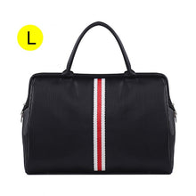 Load image into Gallery viewer, Women Overnight Weekend Traveling Bag Ladies Stripe Handbag Big Travel Bag Light Luggage Men Foldable Duffle Bags Korean XA637WB