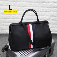 Load image into Gallery viewer, Women Overnight Weekend Traveling Bag Ladies Stripe Handbag Big Travel Bag Light Luggage Men Foldable Duffle Bags Korean XA637WB