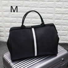 Load image into Gallery viewer, Women Overnight Weekend Traveling Bag Ladies Stripe Handbag Big Travel Bag Light Luggage Men Foldable Duffle Bags Korean XA637WB