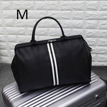 Load image into Gallery viewer, Women Overnight Weekend Traveling Bag Ladies Stripe Handbag Big Travel Bag Light Luggage Men Foldable Duffle Bags Korean XA637WB