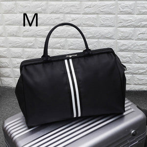 Women Overnight Weekend Traveling Bag Ladies Stripe Handbag Big Travel Bag Light Luggage Men Foldable Duffle Bags Korean XA637WB