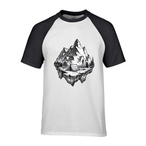 mountain calling travel Happy camper Summer Print Men MTB TShirts Hiker Rock Climbing T-SHIRTs Gift Birthday funny male t shirts