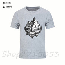 Load image into Gallery viewer, mountain calling travel Happy camper Summer Print Men MTB TShirts Hiker Rock Climbing T-SHIRTs Gift Birthday funny male t shirts