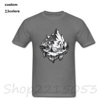 Load image into Gallery viewer, mountain calling travel Happy camper Summer Print Men MTB TShirts Hiker Rock Climbing T-SHIRTs Gift Birthday funny male t shirts