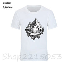 Load image into Gallery viewer, mountain calling travel Happy camper Summer Print Men MTB TShirts Hiker Rock Climbing T-SHIRTs Gift Birthday funny male t shirts