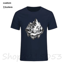 Load image into Gallery viewer, mountain calling travel Happy camper Summer Print Men MTB TShirts Hiker Rock Climbing T-SHIRTs Gift Birthday funny male t shirts