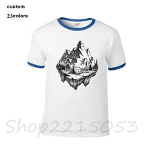 Load image into Gallery viewer, mountain calling travel Happy camper Summer Print Men MTB TShirts Hiker Rock Climbing T-SHIRTs Gift Birthday funny male t shirts