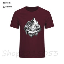 Load image into Gallery viewer, mountain calling travel Happy camper Summer Print Men MTB TShirts Hiker Rock Climbing T-SHIRTs Gift Birthday funny male t shirts