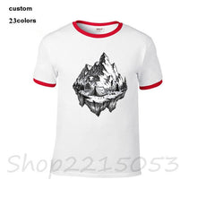 Load image into Gallery viewer, mountain calling travel Happy camper Summer Print Men MTB TShirts Hiker Rock Climbing T-SHIRTs Gift Birthday funny male t shirts