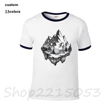 Load image into Gallery viewer, mountain calling travel Happy camper Summer Print Men MTB TShirts Hiker Rock Climbing T-SHIRTs Gift Birthday funny male t shirts