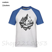 Load image into Gallery viewer, mountain calling travel Happy camper Summer Print Men MTB TShirts Hiker Rock Climbing T-SHIRTs Gift Birthday funny male t shirts