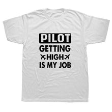 Load image into Gallery viewer, Summer Fashion Funny Airplane Mode On Travel T Shirt Men Short Sleeve Cotton Pilot Heartbeat Flying T-shirt