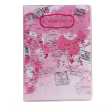 Load image into Gallery viewer, PVC Flat Printing World Map Passport Holder Travel Card Case Document Cover Air Travel Accessory