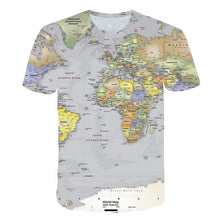 Load image into Gallery viewer, 2019 NEW Ocean World Map 3D Print t shirt Travel tshirt Summer Men Vacation Tee Funny Short Sleeve Shirts Streetwear PINSHUN