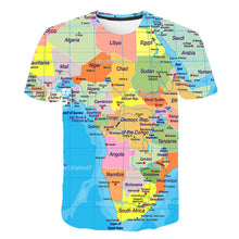 Load image into Gallery viewer, 2019 NEW Ocean World Map 3D Print t shirt Travel tshirt Summer Men Vacation Tee Funny Short Sleeve Shirts Streetwear PINSHUN