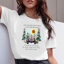 Load image into Gallery viewer, Women Clothes Print No Wander Lost Travel Print Summer Tshirt Printed Women Shirt T Female T-shirt Top Casual Woman Tee