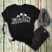 Load image into Gallery viewer, Adventurer T-Shirt Camping Hiking Travel Wanderlust Explorer graphic women fashion grunge tumblr aesthetic slogan quote tee tops