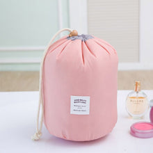 Load image into Gallery viewer, Aosbos High Quality Waterproof Travel Cosmetic Bag Nylon  Drawstring Barrel Wash Bags Large Capacity Women Cosmetic MakeUp Bag